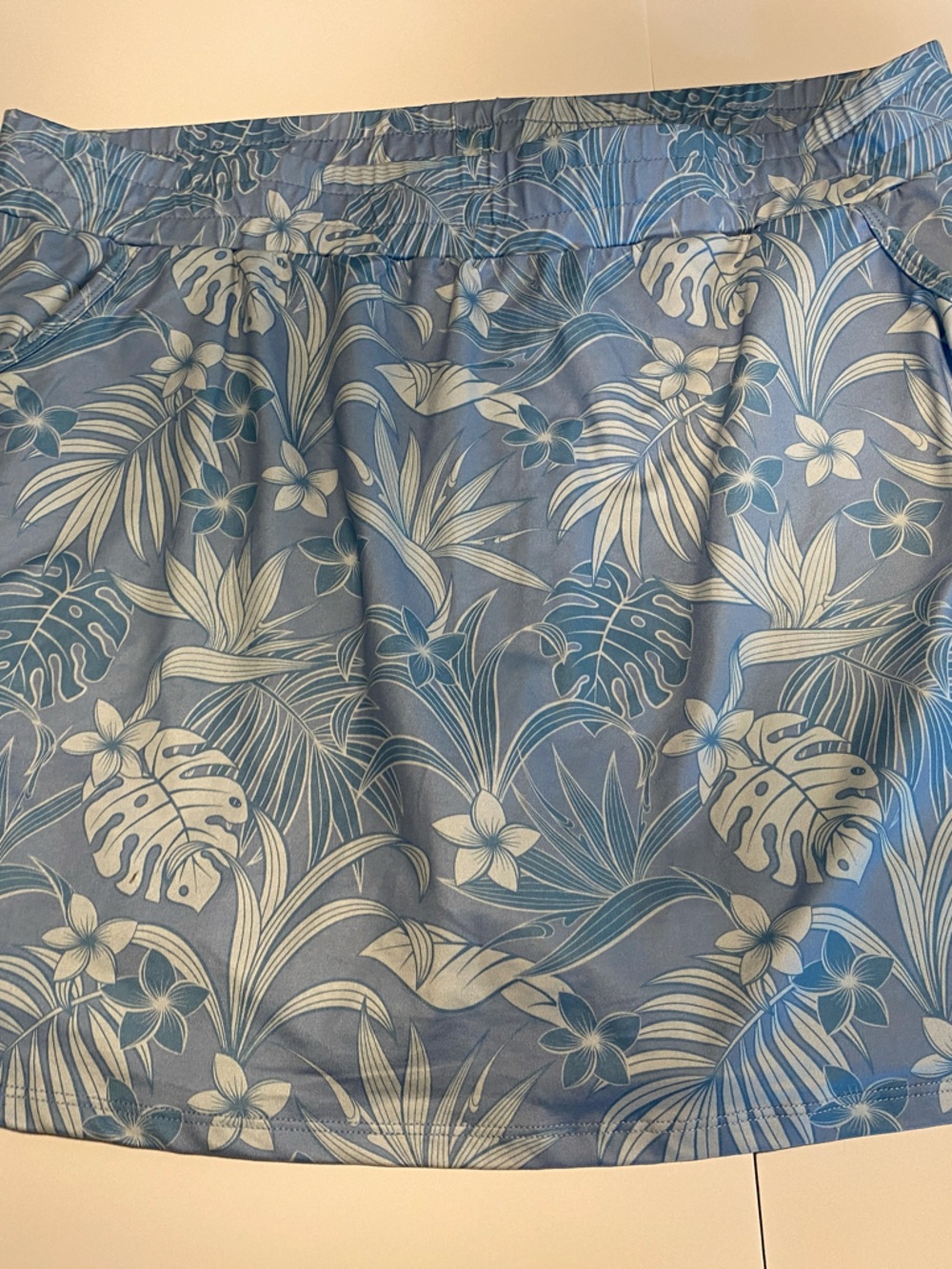 Kyodan Blue Tropical Floral Swim Skirt Coverup